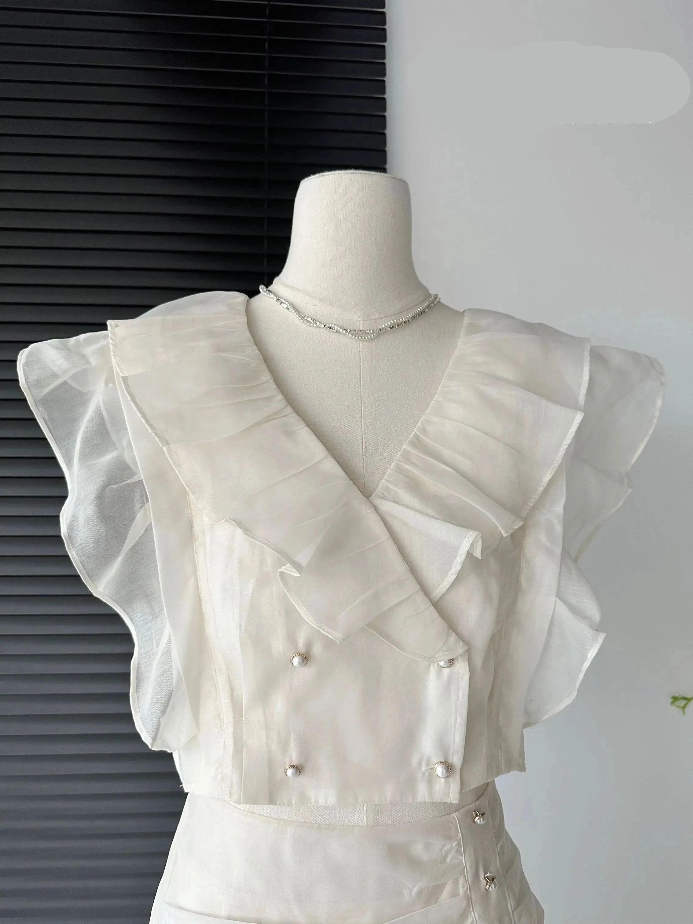 Aiertu White Suit With Square Mid-length Skirts Cute Sets Women Casual Women's Aesthetics Dress Outfits Top Skirt