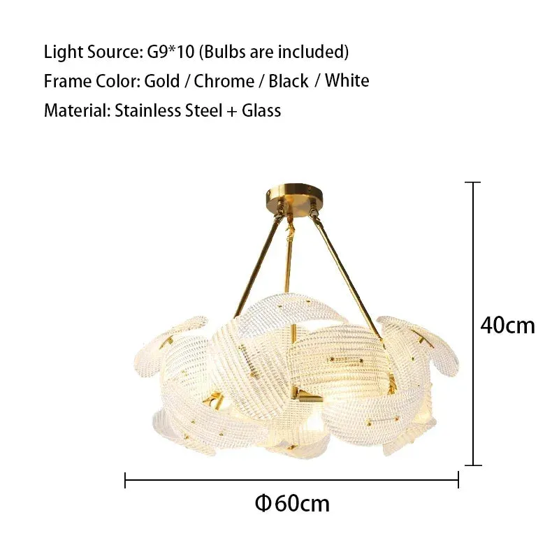 Hidinous Diamond/Cloud Glass Petal Ceiling Chandeliers