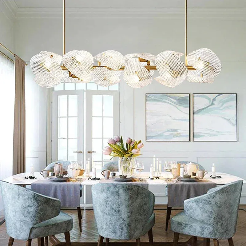 Hidinous Diamond/Cloud Glass Petal Ceiling Chandeliers