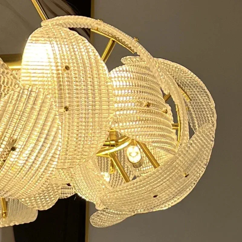 Hidinous Diamond/Cloud Glass Petal Ceiling Chandeliers