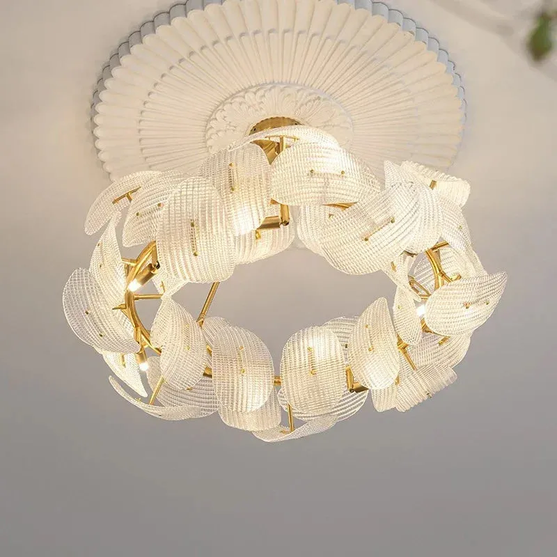 Hidinous Diamond/Cloud Glass Petal Ceiling Chandeliers