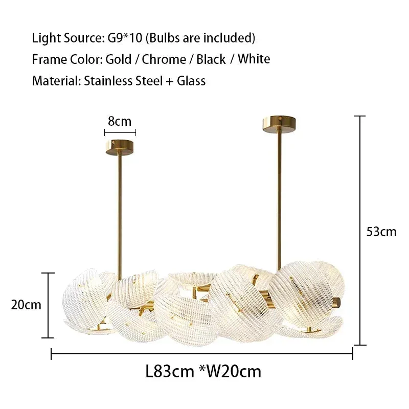 Hidinous Diamond/Cloud Glass Petal Ceiling Chandeliers