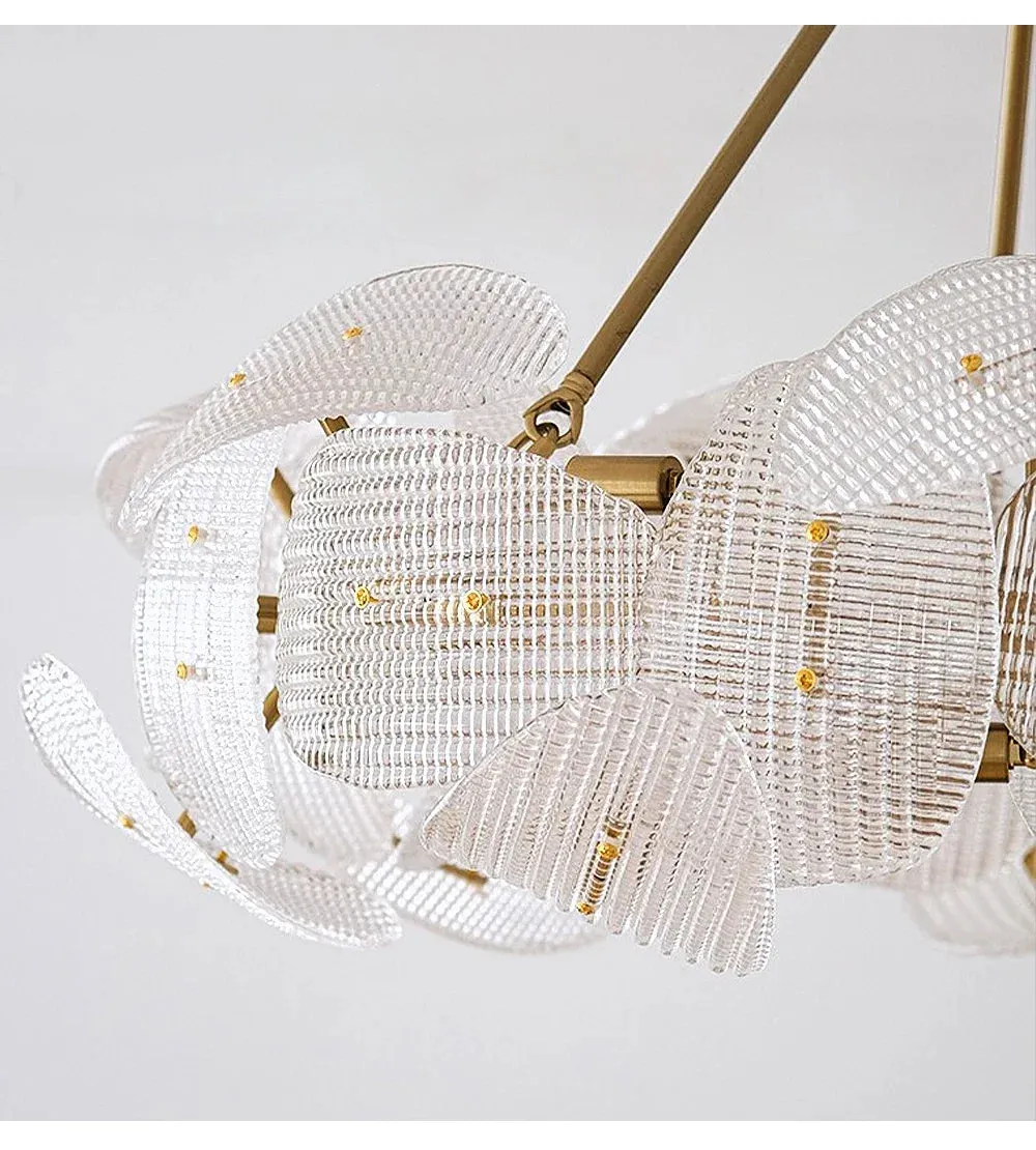 Hidinous Diamond/Cloud Glass Petal Ceiling Chandeliers