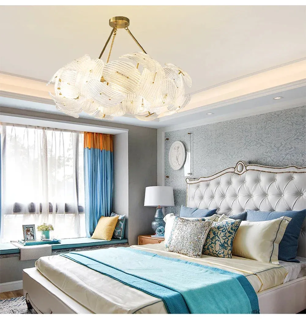 Hidinous Diamond/Cloud Glass Petal Ceiling Chandeliers