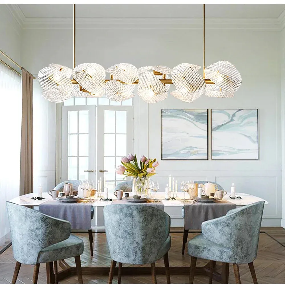 Hidinous Diamond/Cloud Glass Petal Ceiling Chandeliers