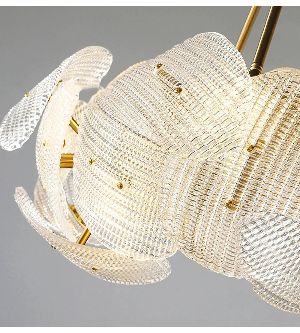 Hidinous Diamond/Cloud Glass Petal Ceiling Chandeliers