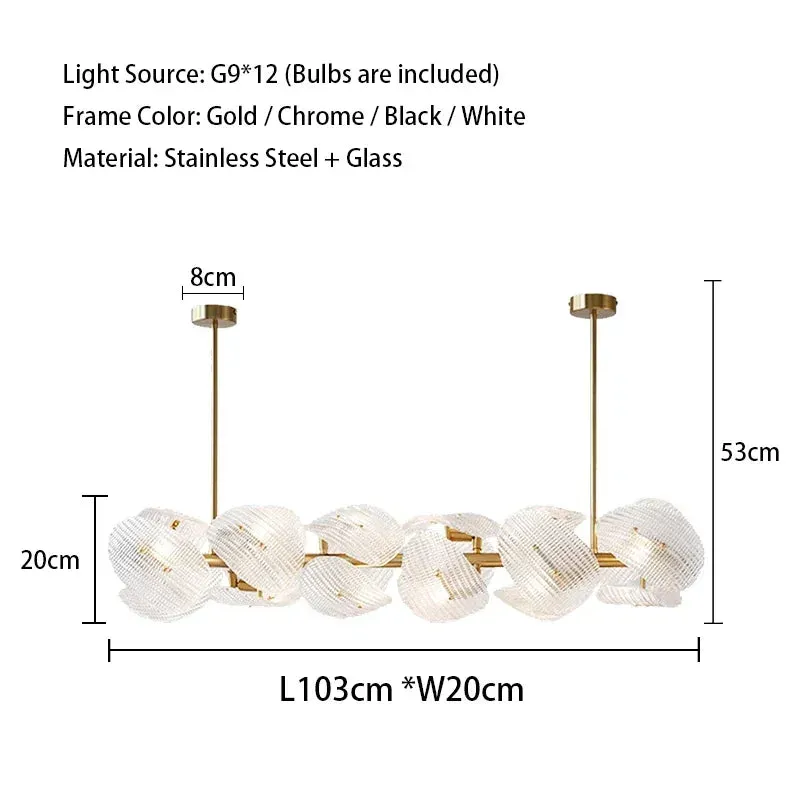 Hidinous Diamond/Cloud Glass Petal Ceiling Chandeliers