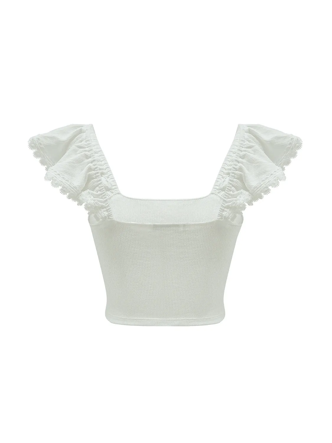Ruched Square Neck Tank Top Women's Casual Short Sleeve Cropped Shirt